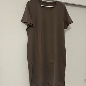 Woolx Lexie merino wool dress and cover-up - toasted almond